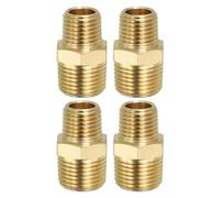 PATIKIL Raccord de Tuyau Hexagonal En Laiton Massif, Adaptateur de Filetage, Lot de 4, Connecteurs de Ligne D'Eau Mâle 3/8" Npt X 1/4" Npt