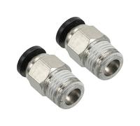PATIKIL Raccords à Pousser 4mm x 1/8"NPT Mâle, Lot de 2 Raccords Droits à Connexion Rapide pour Tuyaux Pneumatiques D'Air et D'Eau