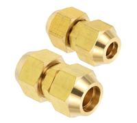 PATIKIL Raccords de Tuyauterie en Laiton, 2pcs Adaptateur de Raccord Tuyauterie, Extension de Tube Adaptateur de Couplage pour Tuyau HVAC Climatisation Plomberie Gaz, Diamètre 3/8" et 5/8"