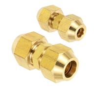PATIKIL Raccords de Tuyauterie en Laiton, 2pcs Adaptateur de Raccord Tuyauterie, Extension de Tube Adaptateur de Couplage pour Tuyau HVAC Climatisation Plomberie Gaz, Diamètre 1/4" et 1/2"