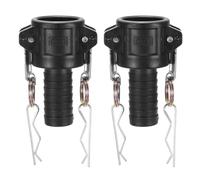 PATIKIL Raccords de Verrouillage à Came en Poly, 2 Pcs 1" Partie C Mâle Adaptateur x Embout de Tuyau Raccords de Tuyau à Rainure à Came, en Polypropylène, Noir