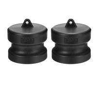 PATIKIL Raccords de Verrouillage à Came en Poly, 2 Pcs 2" Partie DP Bouchon de Poussiere Raccords de Tuyau à Rainure à Came, Raccords de Verrouillage à Came en Polypropylène, Noir