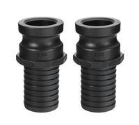 PATIKIL Raccords de Verrouillage à Came en Poly, 2 Pcs 2" Partie E Mâle Adaptateur x Embout de Tuyau Raccords de Tuyau à Rainure à Came, en Polypropylène, Noir