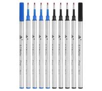 PATIKIL Recharges de Stylo Bille Roulante 0,7mm Encre Noire 10Pcs Noir/Bleu