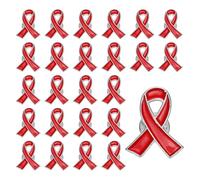 PATIKIL Red Ribbon Pins, 25 Pcs Awareness Pins With Secure Clutch Back Enamel Lapel Brooch Pour Public Charity Support Fundraiser Events