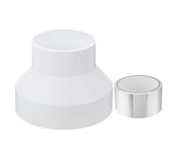 PATIKIL Reducteur De Conduit 150-100mm Adaptateur De Conduit En PVC Blanc | Cone De Reduction Ou Augmentation Pour Systemes De Ventilation En Ligne De Salle De Bain Et Cuisine