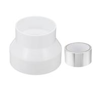 PATIKIL Reducteur De Gainage 100-75mm Adaptateur De Conduit PVC Blanc | Cone De Reduction Ou Augmentation Pour Systemes De Ventilation En Ligne Pour Salle De Bain Cuisine
