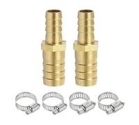 PATIKIL Réducteur de Tuyau en Laiton de 1/2" à 5/8", 2 Pièces de Raccords de Tuyau Cannelé avec 4 Colliers en Acier Inoxydable, Adaptateur de Jonction Réducteur pour Air, Eau, Carburant