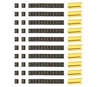 PATIKIL Réglable Amovible Cube Prix Étiquette Affichage Numéro Lettre Prix Bloc Trousse Doré Alliage Compteur Support pour Compteur Doré sur Noir, Cent Chiffres, 10 Ensemble
