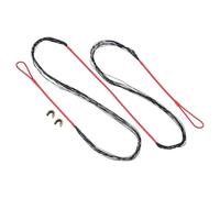 PATIKIL Remplacement de Corde d'arc, Corde de recurve de 16 brins avec Point de Nock pour Arc recurve Traditionnel AMO 60", Rouge-Noir