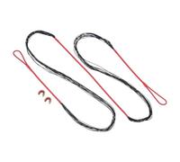PATIKIL Remplacement de Corde d'arc, Corde de recurve Traditionnelle à 12 brins avec Point de Nock pour Arc recurve Traditionnel AMO 54", Rouge-Noir