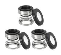 PATIKIL Remplacement du joint d'arbre mécanique kit de ressort d'arbre d'étanchéité à bague en céramique et carbone 3 Pack 108-14 pour pompe à eau cylindre d'huile noir argent 0,55" (14mm)