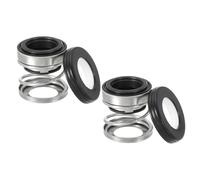PATIKIL Remplacement du joint d'arbre mécanique kit de ressort d'arbre d'étanchéité à bague en céramique et carbone 2 Pack 108-14 pour pompe à eau cylindre d'huile noir argent 0,55" (14mm)