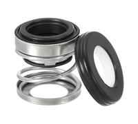 PATIKIL Remplacement du joint d'arbre mécanique, Kit de ressort d'arbre d'étanchéité à bague en céramique et carbone 108-14 pour pompe à eau cylindre d'huile, noir argent, 0,55" (14mm)