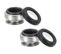 PATIKIL Remplacement du joint d'arbre mécanique kit de ressort d'arbre d'étanchéité à bague en céramique et carbone 2 Pack 301-14 pour pompe à eau cylindre d'huile noir argent 0,55" (14mm)