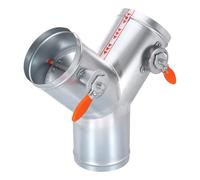 PATIKIL Répartiteur 3 voies de 15,2 cm, amortisseur de volume manuel en métal en forme de Y pour aérations, ventilateurs, extracteurs, tuyaux de poêle, hottes, systèmes de ventilation CVC