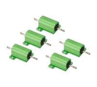 PATIKIL Résistance de Coque en Aluminium de 25W 0,5 OHM, 5 Pcs Résistance de Boîtier en Aluminium Résistance de Puissance à Visser à Tolérance de 5%, Vert