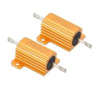 PATIKIL Résistance de Coque en Aluminium de 25W 10 OHM, 2 Pcs Résistance de Boîtier en Aluminium Résistances à Fil de Boîtier à Vis de Puissance 5% de Tolérance, Doré