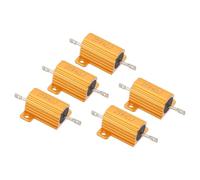 PATIKIL Résistance de Coque en Aluminium de 25W 4 OHM, 5 Pcs Résistance de Boîtier en Aluminium Résistances Filaires à Vis de Puissance de Boîtier de Résistance de 5%, Doré
