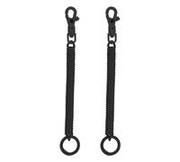 PATIKIL Rétractable Bobine Ressorts Porte-clés, 2 Paquet Anti-perte Clé Chaîne Support Lanière Cordon avec Métal Homard Fermoir Porte-clés pour Clés Portefeuille, Noir