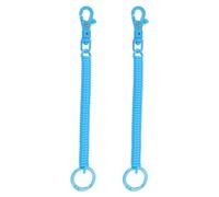 PATIKIL Rétractable Bobine Ressorts Porte-clés, 2 Paquet Anti-perte Clé Chaîne Support Lanière Cordon avec Métal Homard Fermoir Porte-clés pour Clés Portefeuille, Lac Bleu