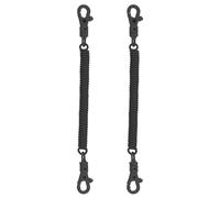 PATIKIL Rétractable Bobine Ressorts Porte-clés, 2 Paquet Anti-perte haîne Support Lanière Cordon avec Plastique Mousque Fermoir pour Clés Portefeuille, Noir