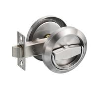 PATIKIL Rond Encastré Porte Serrure, Inox Acier 304 Cachée Encastré Tasse Porte Poignée, Meubles Tirettes Loquet Bouton pour Vie Privée Poche Porte, Argent
