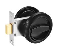 PATIKIL Rond Encastré Porte Serrure, Inox Acier 304 occulte Encastré Tasse Porte Poignée Meuble Poignées Loquet Bouton pour Confidentialité Poche Porte Casiers, Noir