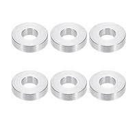 PATIKIL Rondelles en Aluminium M10, 6pcs Entretoise Métallique à Vis Ronde, Rondelle Plate pour Vis Tige Écrous Boulons, Bague d'Écartement en Métal 10.5mm ID x 24mm OD x 6mm Hauteur