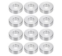 PATIKIL Rondelles en Aluminium M6, 12pcs Entretoise Métallique à Vis Ronde, Rondelle Plate pour Vis Tige Écrous Boulons, Bague d'Écartement en Métal 6.2mm ID x 15mm OD x 4.5mm Hauteur