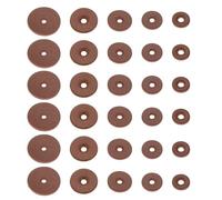 PATIKIL Rondelles En Cuir, 80pcs Rondelles Pour Manche En Cuir Coussin D'Épaisseur 1.5 mm Rondes Pour Manche De Couteau Marteau Hachette Badge, 5 Tailles, Brun Rougeâtre