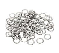 PATIKIL Rondelles Frein À Dents Externes M12, 100Pcs 304 Acier Inoxydable Rondelles Frein Crantées Assortiment Kit Pour Équipements Mécaniques Attaches Fixations, Argent