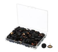 PATIKIL Rondeur Poussoir Épingles, 400 pcs Pouce Punaise Plastique Décoratif Épingles pour Liège, Image, DIY pour Maison, Bureau, Noir