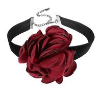 PATIKIL Rose Chokers Necklace Pour Femmes, Red Flower Chokers Necklace Adjustable Velvet Colliers ras de cou Accessoires De Mode Pour Bride Wedding Bridal Shower Halloween Prom