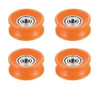 PATIKIL Roue de Poulie en Nylon, 13x30x6mm 4 Pièces Roulement à Billes Guide Rouleau Poulie de Renvoi pour Accessoires de Quincaillerie de Meubles et Porte Coulissante Fenêtre, Orange