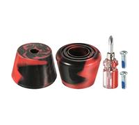PATIKIL Rouleau Patin Bout Arrêts avec Tournevis 1 Paire 82A Caoutchouc Frein Butées Blocage pour Rouleau Patin Accessoires Remplacement Mixte Noir Rouge