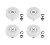 PATIKIL Roulettes de Tiroir de 19 mm, 4 Ensembles Poulies de Positionnement en Nylon pour Petits Tiroirs avec Rondelle à Ressort et Écrous de Remplacement pour Glissières Classeur, Blanc