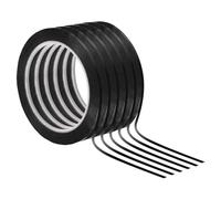PATIKIL Ruban Adhésif pour Tableau Blanc de 1/8", Lot de 6 Rubans Fins Effaçables à Sec pour Marquage Graphique et Art Diy, Noir
