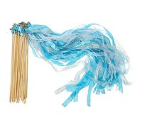 PATIKIL Ruban Bâtons Fée Baguettes, 25 Paquet Dentelle Soie Fée Bâton Baguette Envoyer Arrêt Diffuseurs pour Mariage Fête Anniversaire Vacances Célébration, Ciel Bleu