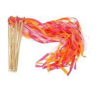 PATIKIL Ruban Bâtons Fée Baguettes, 50 Paquet Dentelle Soie Fée Bâton Baguette Envoyer Arrêt Diffuseurs pour Mariage Fête Anniversaire Fêtes Célébration, Fuchsia/Orange