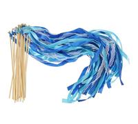 PATIKIL Ruban Bâtons Fée Baguettes, 50 Paquet Dentelle Soie Fée Bâton Baguette Envoyer Arrêt Diffuseurs pour Mariage Fête Anniversaire Vacances Célébration, Marine Bleu/Ciel Bleu