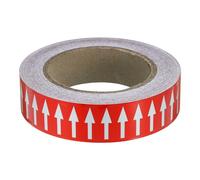 PATIKIL Ruban de Flèche de Débit Directionnel 1-3/16"X65', Autocollants D'Identification Adhésifs pour Marquage de Flux de Tuyauterie, Blanc sur Rouge