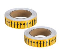 PATIKIL Ruban de Flèche de Débit Directionnel 1-3/16"X65', Lot de 2 Autocollants Adhésifs D'Identification des Tuyaux pour Étiquetage du Flux de Tuyauterie, Noir sur Jaune