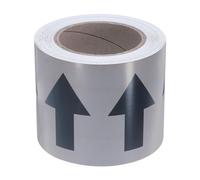 PATIKIL Ruban De Flèche De Direction du Tuyau 4" x65', Autocollants Adhésifs pour L'Identification des Tuyaux, Noir sur Gris.