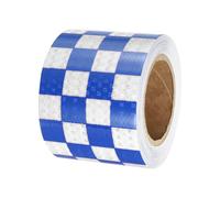 PATIKIL Ruban Réfléchissant Adhésif Carré Bleu Blanc 1 Rouleau 10cm x 20 Mètres Ruban Adhésif Réfléchissant de Sécurité Imperméable et Haute Visibilité pour Camions, Remorques, Voitures