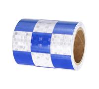 PATIKIL Ruban Réfléchissant Adhésif Carré Bleu Blanc 1 Rouleau 7cm x 3 Mètres Ruban Adhésif Réfléchissant de Sécurité Imperméable et Haute Visibilité pour Camions, Remorques, Voitures