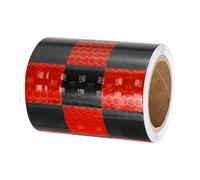 PATIKIL Ruban Réfléchissant Adhésif Carré Rouge Noir 1 Rouleau 7cm x 3 Mètres Ruban Adhésif Réfléchissant de Sécurité Imperméable et Haute Visibilité pour Camions, Remorques, Voitures