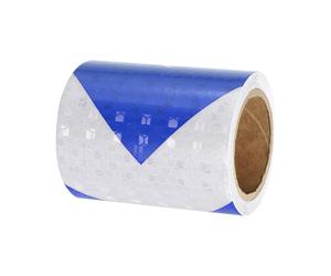 PATIKIL Ruban Réfléchissant Adhésif Flèche Bleu Blanc 1 Rouleau 7cm x 3 Mètres Ruban Adhésif Réfléchissant de Sécurité Imperméable et Haute Visibilité pour Camions, Remorques, Voitures