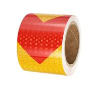 PATIKIL Ruban Réfléchissant Adhésif Flèche Jaune Rouge 1 Rouleau 10cm x 20 Mètres Ruban Adhésif Réfléchissant de Sécurité Imperméable pour Camions, Remorques, Voitures