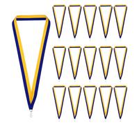 PATIKIL Rubans De Cou pour Récompenses, 25 Pièces Lanières De Médaille en Polyester avec Attache Clip pour Compétitions Réussite Sports Fête, Bleu/Jaune